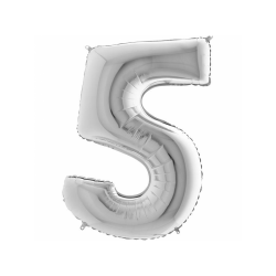 Folyo Balon Rakam 5 Gümüş 40 İnc 100 Cm Folyo Balon Rakam 5 Gümüş 40 İnc 100 Cm