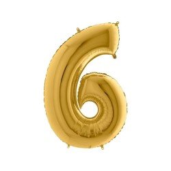 Folyo Balon Rakam 6 Gold 40 İnc 100 Cm Folyo Balon Rakam 6 Gold 40 İnc 100 Cm