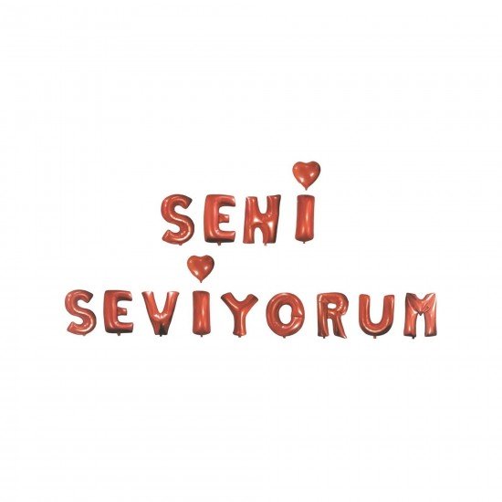 Folyo Balon Seti Seni Seviyorum