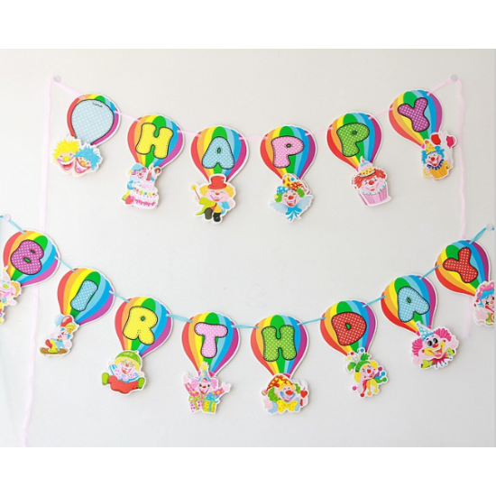 Happy Birthday Palyaço Banner Uzar Yazı