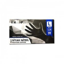 Has-Pet Siyah Nitril Eldiveni 100 Adet Large Has-Pet Siyah Nitril Eldiveni 100 Adet Large