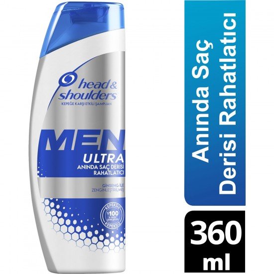 Head & Shoulders Men Ultra Erkeklere Özel Şampuan Anında Saç Derisi Rahatlatıcı 360 Ml