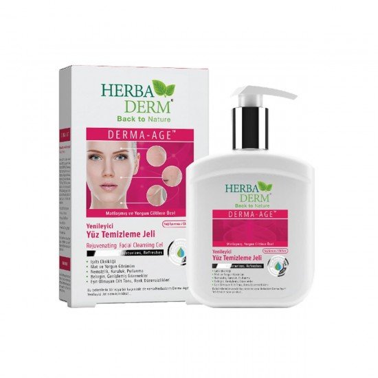 Herbaderm Derma-Age Yenileyici Yüz Temizleme Jeli 250 ml Herbaderm Derma-Age Yenileyici Yüz Temizleme Jeli 250 ml