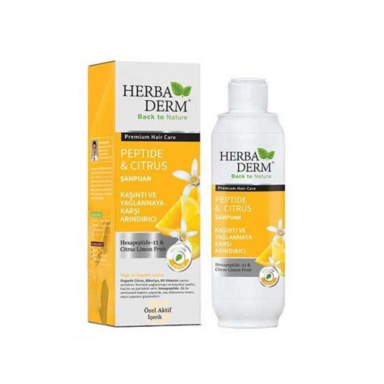 Herbaderm Yağlı&Kepekli Saçlar için Peptide&Citrus Şampuan 330 ml