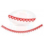 Kağıt Uzar Süs İçi Boş Kalpli Kırmızı 3 Mt