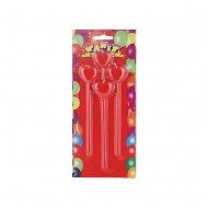 Kalpli Ve Çubuklu Kırmızı Mum 4'Lü Kalpli Ve Çubuklu Kırmızı Mum 4'Lü