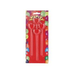 Kalpli Ve Çubuklu Kırmızı Mum 4'Lü Kalpli Ve Çubuklu Kırmızı Mum 4'Lü