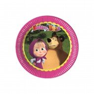 Maşa Koca Ayı Karton Tabak 8'li Maşa Koca Ayı Karton Tabak 8'li