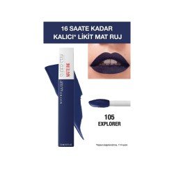 Maybelline Likit Mat Ruj - SuperStay Matte Ink City Edition Lipstick 105 Explorer Maybelline Likit Mat Ruj - SuperStay Matte Ink City Edition Lipstick 105 Explorer