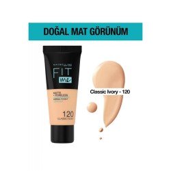 Maybelline Mat Fondöten - Fit Me Matte + Poreless Foundation 120 Classic Ivory 30 ML Maybelline Mat Fondöten - Fit Me Matte + Poreless Foundation 120 Classic Ivory 30 ML