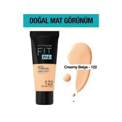 Maybelline Mat Fondöten - Fit Me Matte + Poreless Foundation 122 Creamy Beige 30 ML Maybelline Mat Fondöten - Fit Me Matte + Poreless Foundation 122 Creamy Beige 30 ML