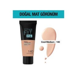 Maybelline Mat Fondöten - Fit Me Matte + Poreless Foundation 140 Cool Medium 30 ML Maybelline Mat Fondöten - Fit Me Matte + Poreless Foundation 140 Cool Medium 30 ML