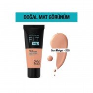 Maybelline Mat Fondöten - Fit Me Matte + Poreless Foundation 250 Sun Beige 30 ML