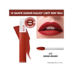 Maybelline New York Super Stay Matte Ink City Likit Mat Ruj - 117 Ground-Breaker - Kahverengi Maybelline New York Super Stay Matte Ink City Likit Mat Ruj - 117 Ground-Breaker - Kahverengi