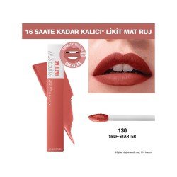 Maybelline New York Super Stay Matte Ink Likit Mat Ruj - 130 Self-Starter - Nude/Kahve Maybelline New York Super Stay Matte Ink Likit Mat Ruj - 130 Self-Starter - Nude/Kahve