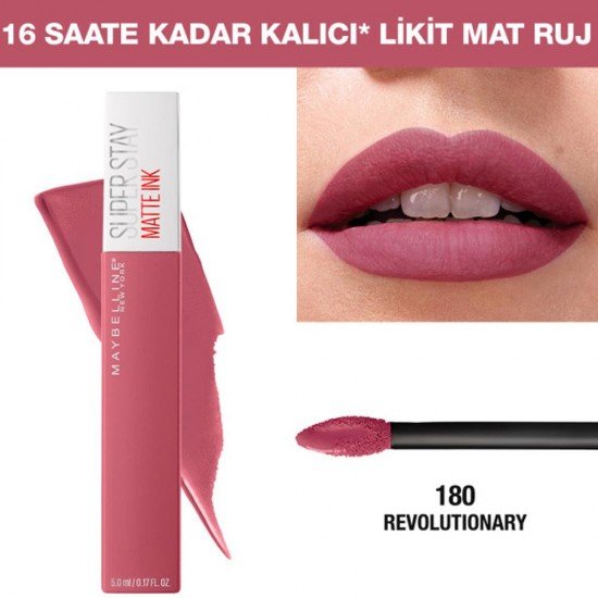 Maybelline Super Stay Matte Ink - Likit Mat Ruj No:180 Revolutionary 5ml