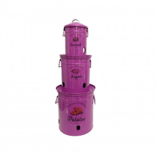 Metal Patates, Soğan ve Sarmısaklık Renkli 3lü Metal Patates, Soğan ve Sarmısaklık Renkli 3lü