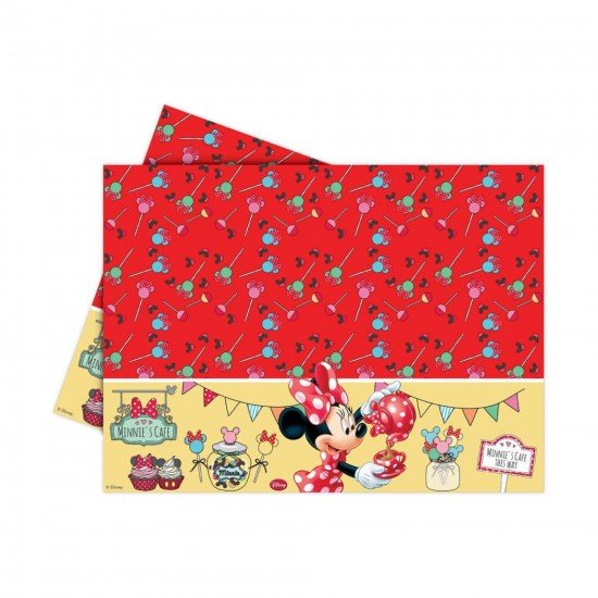 Minnie Mouse Masa Örtüsü Kırmızı Desen Minnie Mouse Masa Örtüsü Kırmızı Desen