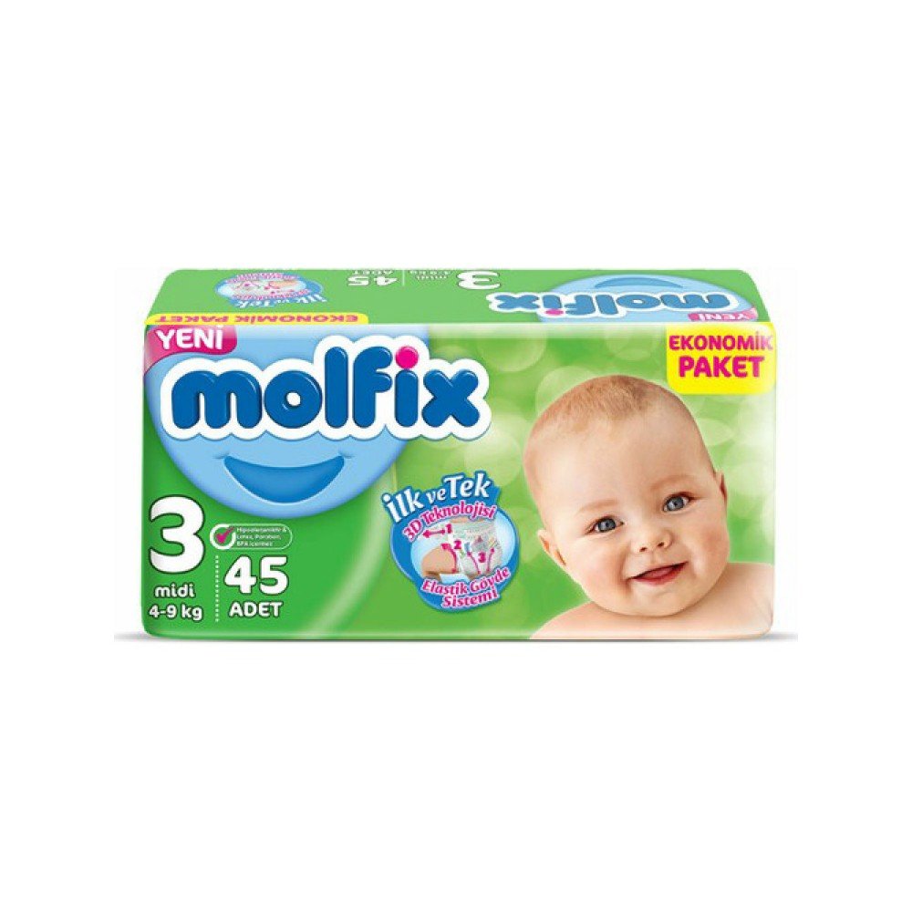 Molfix Ekonomik Paket Bebek Bezi 3 Beden Midi 45�li