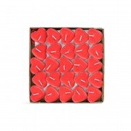 Mum Tealight Kırmızı Kalp 50'li Mum Tealight Kırmızı Kalp 50'li
