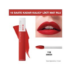 MYB LIKIT RUJ MAT 118 MYB LIKIT RUJ MAT 118