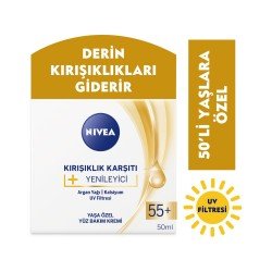 Nivea Kırışıklık Karşıtı + Yenileyici 55+ Yaşa Özel Yüz Bakım Kremi 50 ml Nivea Kırışıklık Karşıtı + Yenileyici 55+ Yaşa Özel Yüz Bakım Kremi 50 ml