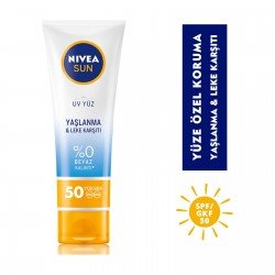 Nivea Sun Yaşlanma ve Leke Karşıtı 50 Faktör Yüz Kremi Nivea Sun Yaşlanma ve Leke Karşıtı 50 Faktör Yüz Kremi