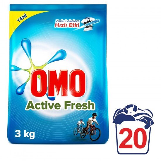 Omo Toz Çamaşır Deterjanı Actıve Fresh 3 Kg