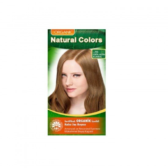 Organic Natural Colors 7D Orta Altın Kumral Saç Boyası