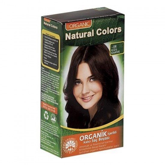 Organic Natural Colors Bitkisel Kalıcı Saç Boyası 5R Kızıl Kahve