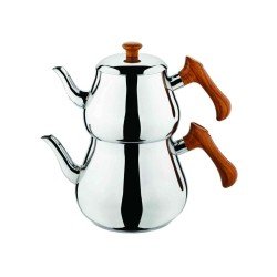 Özkent Piramit Çaydanlık Orta Boy Ahşap Sap Özkent Piramit Çaydanlık Orta Boy Ahşap Sap