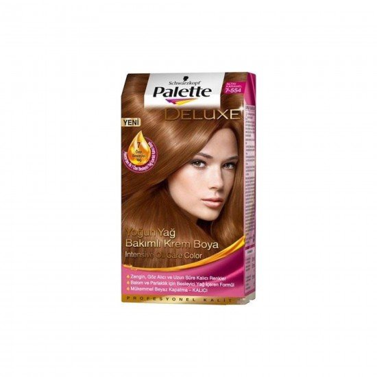 Palette Deluxe Yoğun Yağ Bakımlı Saç Boyası 7-554 Altın Karamel