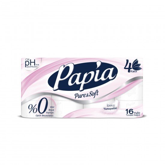Papia Pure&Soft Tuvalet Kağıdı 16lı 4 Katlı