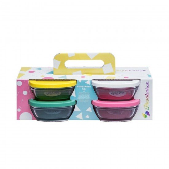 Paşabahçe Pudding 96840 Saklama Kabı Renkli 4'lü 310 cc Paşabahçe Pudding 96840 Saklama Kabı Renkli 4'lü 310 cc