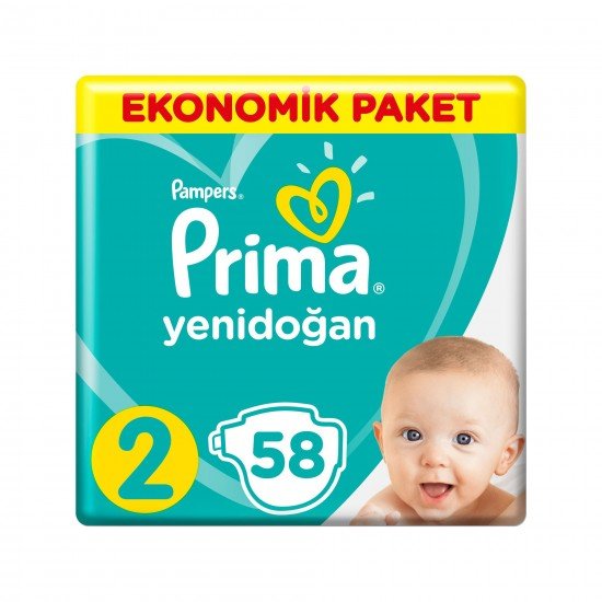 Prima Bebek Bezi Yeni Bebek 2 Beden 58 Adet Mini Ekonomik Paket