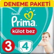 Prima Külot Bebek Bezi 3 Beden Midi 4'lü Deneme Paketi Prima Külot Bebek Bezi 3 Beden Midi 4'lü Deneme Paketi