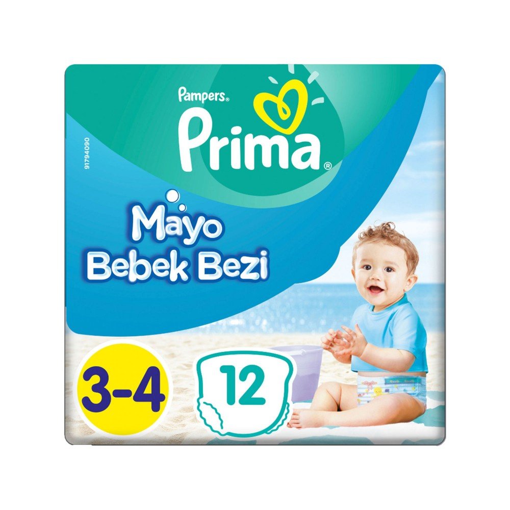 Prima Mayo Bebek Bezi 34 Beden 12 Adet Midi Tekli Paket