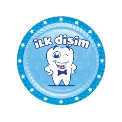 Roll-Up Karton Tabak Mavi İlk Dişim 8 Li  Roll-Up Karton Tabak Mavi İlk Dişim 8 Li