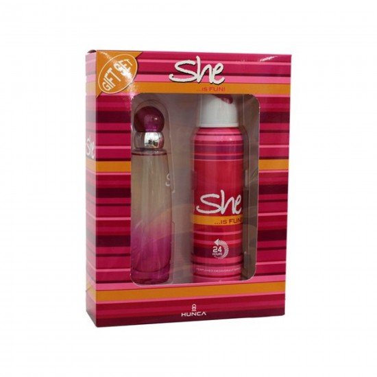 She Is Fun 50 Ml Edt Kadın Parfüm + 150 Ml Deodorant Set She Is Fun 50 Ml Edt Kadın Parfüm + 150 Ml Deodorant Set