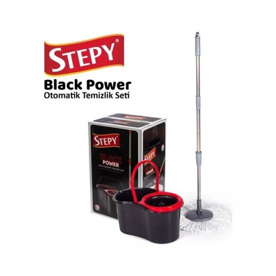 Stepy Black Power Döner Başlıklı Temizlik Seti