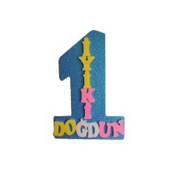 Strafor 1 Yaş İyiki Doğdun Mavi Kapı Süsü Strafor 1 Yaş İyiki Doğdun Mavi Kapı Süsü