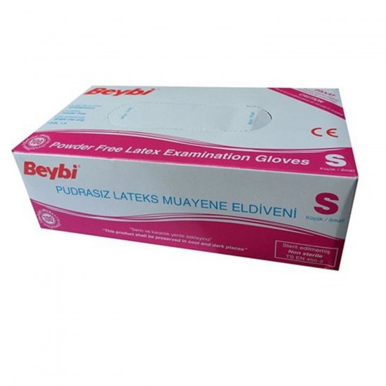 Beybi Muayene Eldiveni Lateks Pudrasız S 100 Adet Beybi Muayene Eldiveni Lateks Pudrasız S 100 Adet