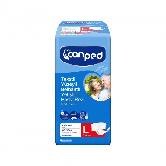 Canped Belbantlı Hasta Bezi Beyaz Büyük Boy 7li Canped Belbantlı Hasta Bezi Beyaz Büyük Boy 7li