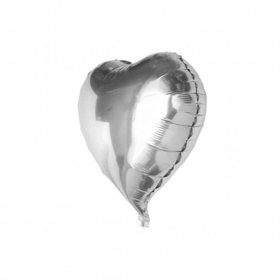 Folyo Balon Kalp Büyük Gümüş 24 İnc 40 Cm