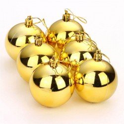 Yılbaşı Ağacı Süsleri Gold - Kırmızı - Gümüş Top Süs 8 Cm 6'lı Paket Yılbaşı Ağacı Süsleri Gold - Kırmızı - Gümüş Top Süs 8 Cm 6'lı Paket