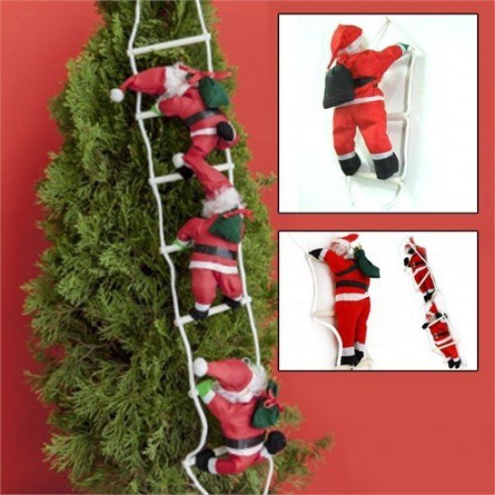 Yılbaşı Merdivene Tırmanan Üçlü Noel Baba
