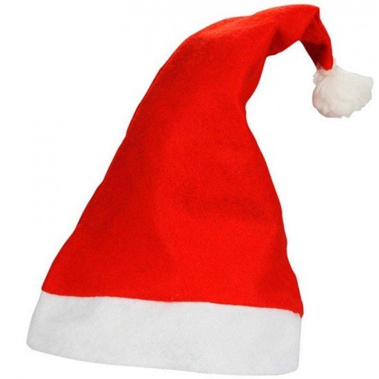 Yılbaşı Noel Baba Şapkası Bez Kırmızı