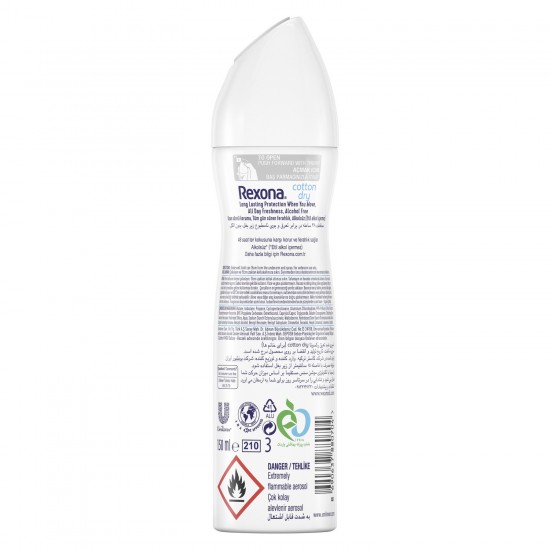 Rexona Cotton Dry Kadın Sprey Deodorant 150 ml