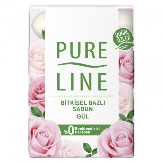 Pure Line Doğal Özler Bitkisel Bazlı Sabun Gül 4 x 70 gr