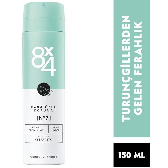 8X4 No.7 Fresh Lime Kadın Sprey Deodorant 150 Ml